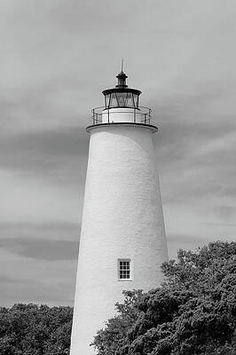 Photograph - Ocracoke Lighthouse In BW by Rob Narwid