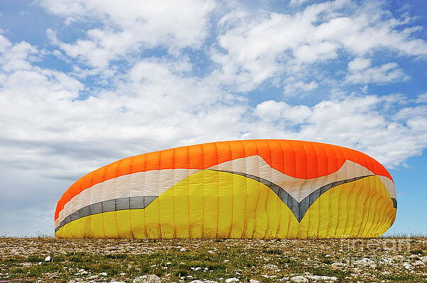 Cloud Photograph - Paraglider Sail On Ground by Sami Sarkis Photography