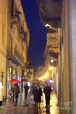 Italy Wall Art featuring the photograph Rainy Night In Alba - Alba Italy by Roche Fine Art