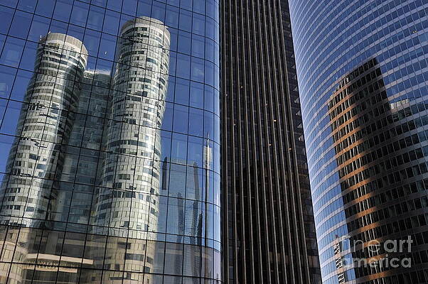 City Photograph - Reflection Of Skyscrapers In La Defense by Sami Sarkis Photography