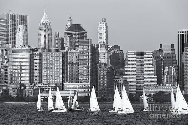 Wall Art featuring the photograph Sailboats On The Hudson V by Clarence Holmes