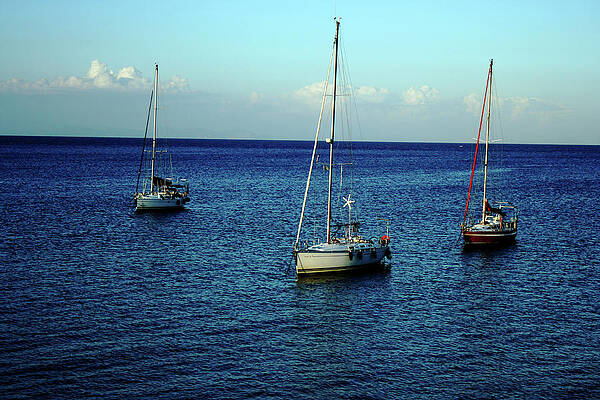 Boat Photograph - Sailing The Blue Waters Of Greece by La Dolce Vita