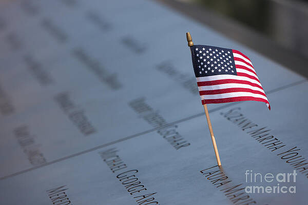 Wall Art featuring the photograph September 11 Memorial Flag II by Clarence Holmes