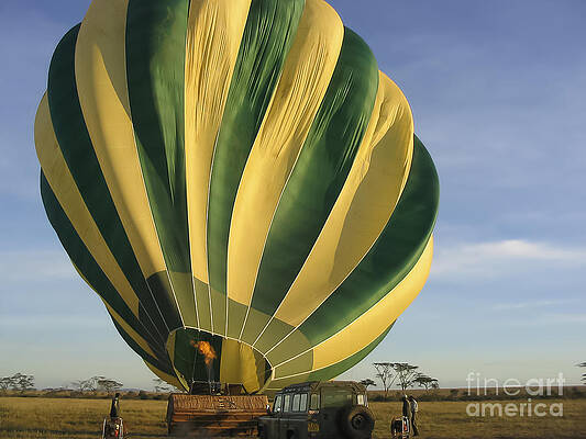 Tanzania Photograph - Serengeti Hot Air Baloon Inflating by Darcy Michaelchuk