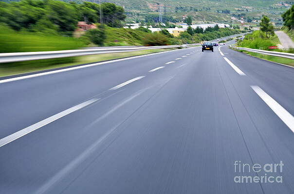 Transportation Wall Art featuring the photograph Speeding Cars On A6 Highway by Sami Sarkis Photography