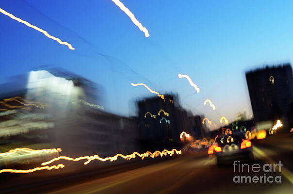 City Photograph - Speeding Cars On Highway by Sami Sarkis Photography