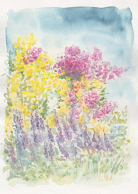 Flower Wall Art featuring the painting Spring Garden by Jane See