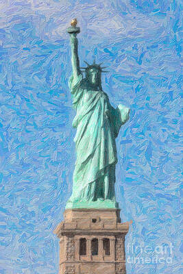 Wall Art featuring the photograph Statue Of Liberty Impasto by Clarence Holmes