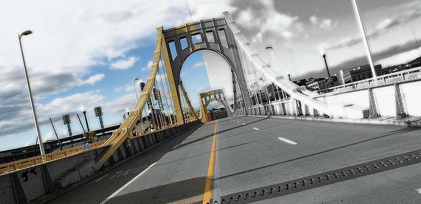 Architecture Photograph - Steel City Bridge by La Dolce Vita