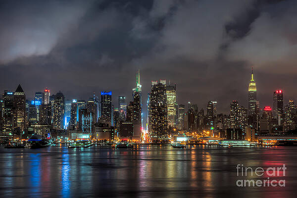 Wall Art featuring the photograph Storm Clouds Over New York City II by Clarence Holmes