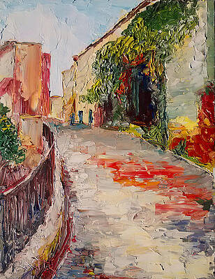 Wall Art featuring the painting Streets Of Old Cannes by Raette Meredith