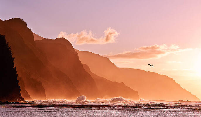 Hawaii Wall Art featuring the photograph Sunset On Kauai by Steven Heap