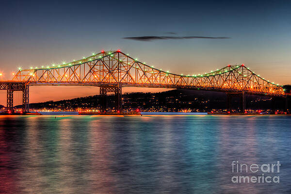 Colorful Nighttime Bridge View Wall Art