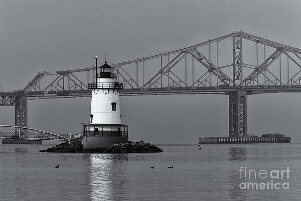 Reflection Wall Art featuring the photograph Tarrytown Lighthouse And Tappan Zee Bridge VIII by Clarence Holmes