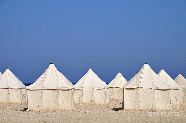 Beach Wall Art featuring the photograph Tents On Beach by Sami Sarkis Photography