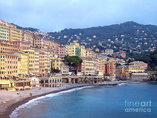 Camogli Wall Art featuring the photograph The Beach At Camogli by Roche Fine Art