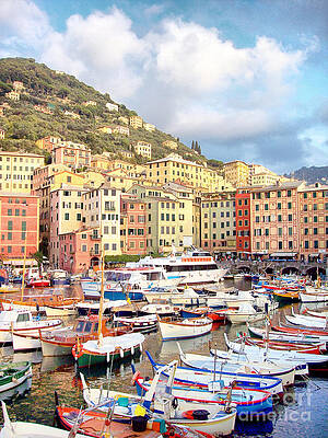 Camogli Wall Art featuring the photograph The Harbor At Camogli by Roche Fine Art