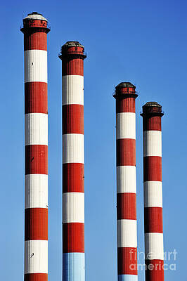 Outdoors Wall Art featuring the photograph Thermal Powerplant Chimneys by Sami Sarkis Photography