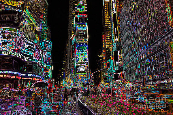 Wall Art featuring the photograph Times Square At Night II by Clarence Holmes