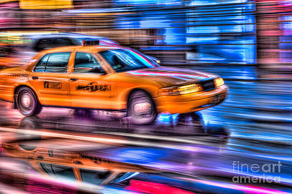 Wall Art featuring the photograph Times Square Taxi III by Clarence Holmes