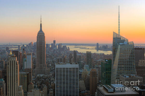 Empire State Building Wall Art featuring the photograph Top Of The Rock Sunset I by Clarence Holmes
