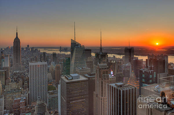 Empire State Building Wall Art featuring the photograph Top Of The Rock Sunset II by Clarence Holmes