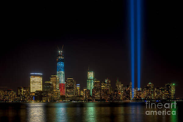 Wall Art featuring the photograph Tribute In Light IX by Clarence Holmes