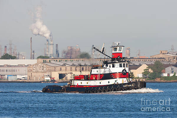 Wall Art featuring the photograph Tugboat Captain D In Newark Bay I by Clarence Holmes