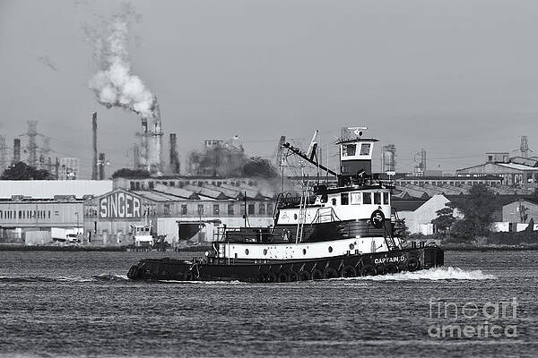 Wall Art featuring the photograph Tugboat Captain D In Newark Bay II by Clarence Holmes