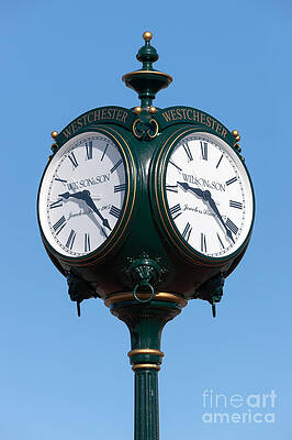 Wall Art featuring the photograph Veterans Clock At County Center by Clarence Holmes