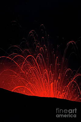 Wall Art featuring the photograph Volcanic Night Eruption by Sami Sarkis Photography