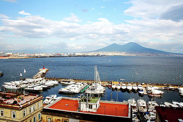 Boat Photograph - Volcano Backdrop by La Dolce Vita