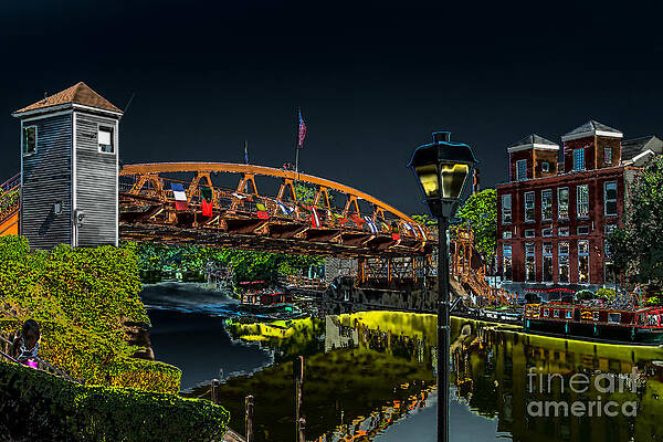 Architecture Wall Art featuring the photograph Fairport Lift Bridge #1 by William Norton