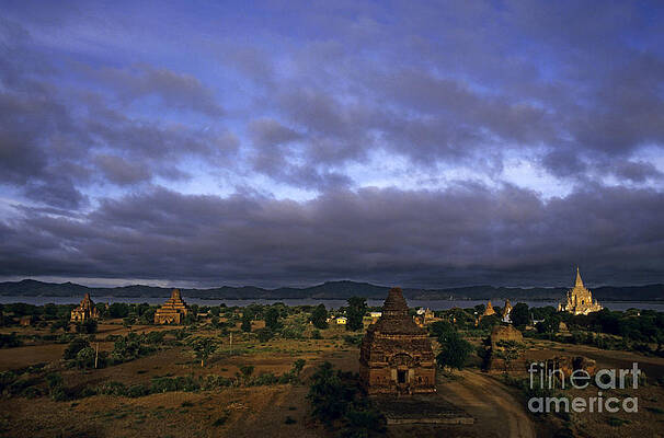 Wall Art featuring the photograph Gawdawpalin Temple And Historic Pagodas At Sunrise Along The Irrawady River #1 by Sami Sarkis Photography