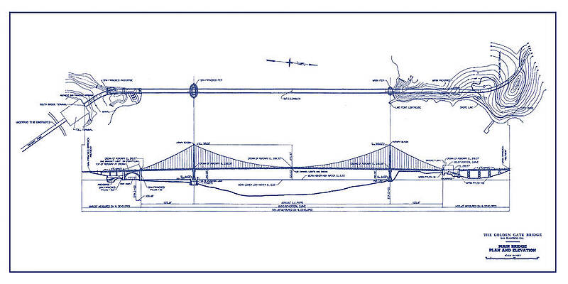 Golden Gate Bridge - Study for Expansion - San Francisco, CA   by Wall Artifact