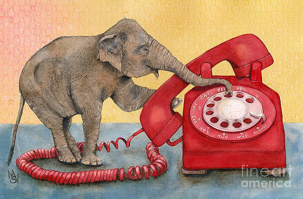 Wall Art featuring the painting Trunk Call by Marie Stone-van Vuuren