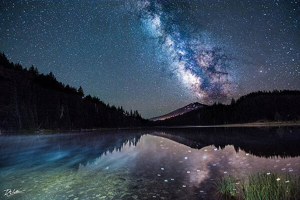 Milky Way Over Serene Lake Wall Art