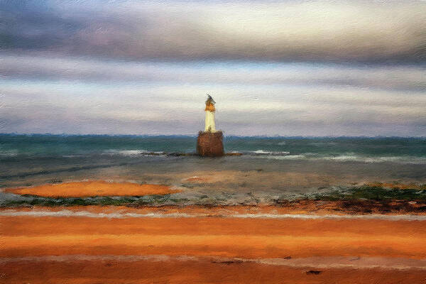 Architecture Painting - Rattray Head Lighthouse In Scotland #1 by Miroslav Liska