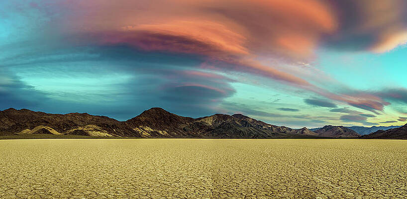Wall Art featuring the photograph Sunset At Racetrack Playa  In Death Valley National Park #1 by Miroslav Liska