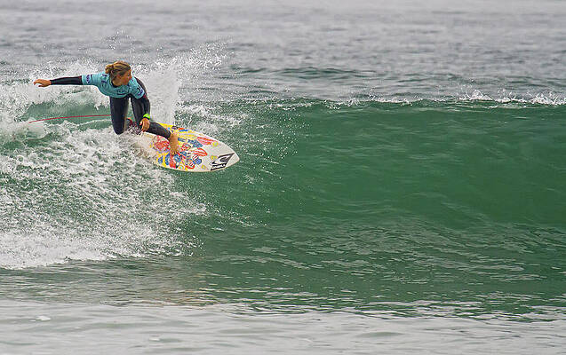 Surfer Wall Art featuring the photograph Surfer Girl Sage Erickson #1 by Waterdancer