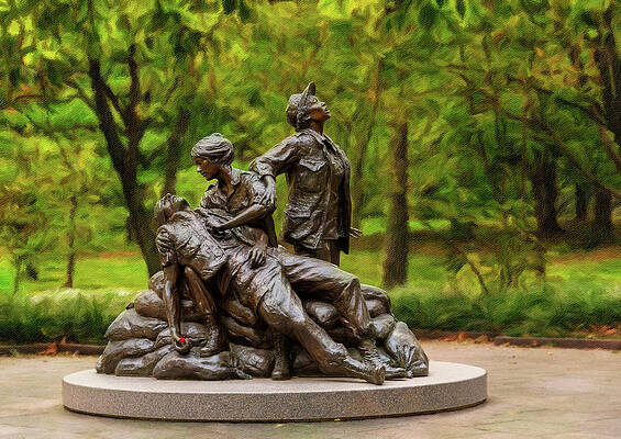 Usa Photograph - Women's Vietnam Memorial In Washington #1 by Steven Heap