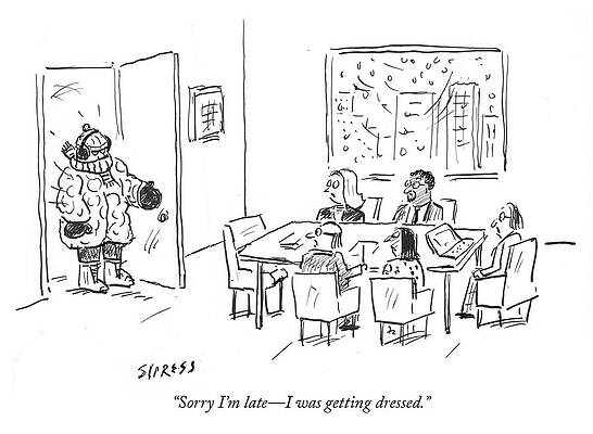 Cold Drawing - I Was Getting Dressed by David Sipress