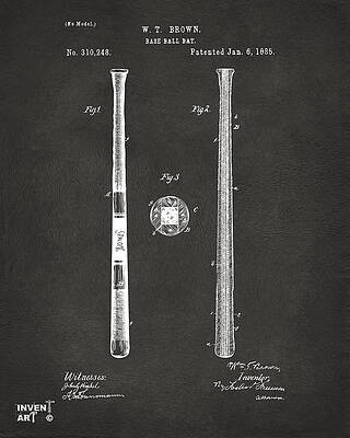 W.T. Brown Baseball Bat Patent Digital Art