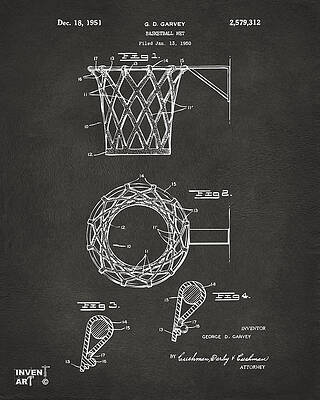 Basketball Net Patent Diagram Digital Art