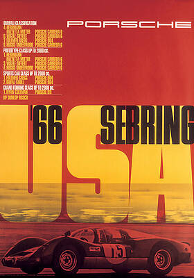 Porsche 1966 Sebring Poster Digital Art