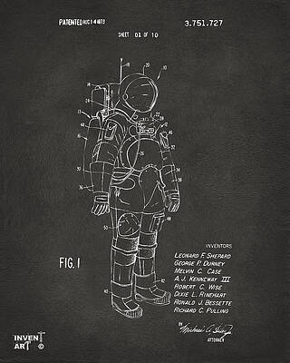 Astronaut Suit Patent Diagram Digital Art