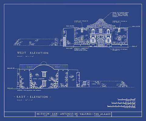 Alamo Mission - San Antonio, TX - circa 1718  by Wall Artifact