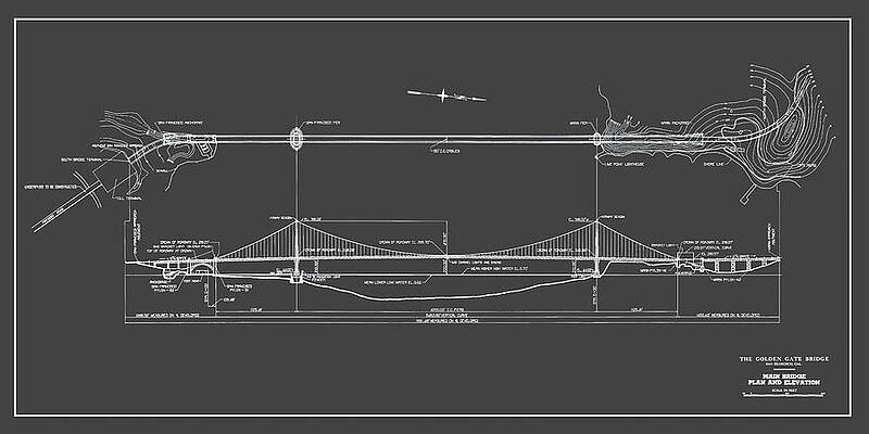 Golden Gate Bridge - Study for Expansion - San Francisco, CA   by Wall Artifact