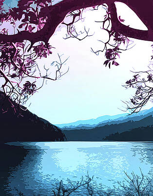 Landscape Painting - Lake Crescent - Landscapes Of America #2 by AM FineArtPrints