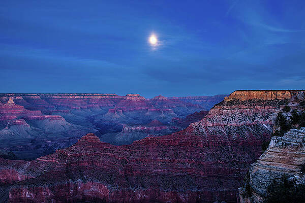Sky Photograph - Night Sky With Full Moon Over Grand Canyon #2 by Miroslav Liska